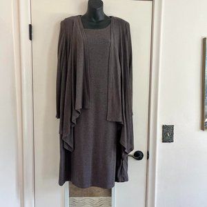 R&M Richards Knit Sweater/Jacket Dress Brown 18W